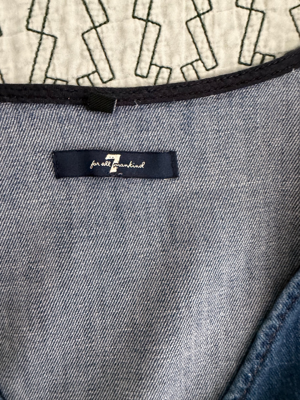 7 For All Mankind Blue Straight-Leg Jeans with Front Zip - Picture 2 of 3